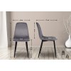 Jídelní židle Napier - 4 kusy - samet | tmavě šedá
