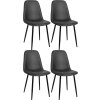 Jídelní židle Napier - 4 kusy - imitace kůže | černá