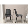 Jídelní židle Napier - 4 kusy - imitace kůže | černá