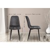 Jídelní židle Napier - 4 kusy - imitace kůže | tmavě šedá