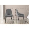 Jídelní židle Elmira - sametový potah | tmavě šedá