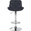 Barová židle Vonore - samet - chrom noha | černá