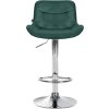 Barová židle Vonore - samet - chrom noha | zelená