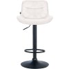 Barová židle Vonore - samet - černá noha | krémová