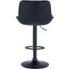 Barová židle Vonore - samet - černá noha | černá
