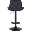 Barová židle Vonore - samet - černá noha | černá