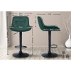 Barová židle Vonore - samet - černá noha | zelená