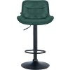 Barová židle Vonore - samet - černá noha | zelená