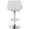 Barová židle Vonore - syntetická kůže - chrom noha | bílá