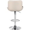 Barová židle Vonore - syntetická kůže - chrom noha | krémová