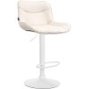 Barová židle Vonore - syntetická kůže - bílá noha | krémová