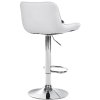 Barová židle Vonore - 2 kusy - syntetická kůže - chrom noha | bílá