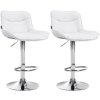 Barová židle Vonore - 2 kusy - syntetická kůže - chrom noha | bílá