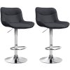 Barová židle Vonore - 2 kusy - syntetická kůže - chrom noha | černá