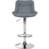 Barová židle Vonore - 2 kusy - syntetická kůže - chrom noha | šedá