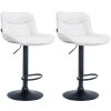 Barová židle Vonore - 2 kusy - syntetická kůže - černá noha | bílá