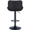 Barová židle Vonore - 2 kusy - syntetická kůže - černá noha | černá
