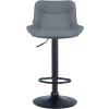 Barová židle Vonore - 2 kusy - syntetická kůže - černá noha | šedá