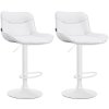 Barová židle Vonore - 2 kusy - syntetická kůže - bílá noha | bílá