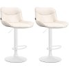 Barová židle Vonore - 2 kusy - syntetická kůže - bílá noha | krémová