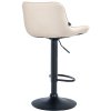 Barová židle Vonore - 2 kusy - syntetická kůže - černá noha | krémová