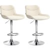 Barová židle Vonore - 2 kusy - látka - chrom noha | krémová