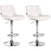 Barová židle Vonore - 2 kusy - samet - chrom noha | krémová