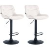 Barová židle Vonore - 2 kusy - samet - černá noha | krémová