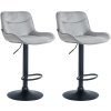 Barová židle Vonore - 2 kusy - samet - černá noha | šedá