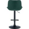 Barová židle Vonore - 2 kusy - samet - černá noha | zelená