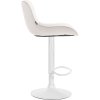 Barová židle Vonore - 2 kusy - samet - bílá noha | krémová