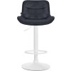 Barová židle Vonore - 2 kusy - samet - bílá noha | černá
