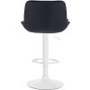 Barová židle Vonore - 2 kusy - samet - bílá noha | černá
