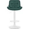 Barová židle Vonore - 2 kusy - samet - bílá noha | zelená