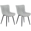Jídelní židle Brady - 2 kusy - imitace kůže | šedá
