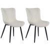 Jídelní židle Brady - 2 kusy - samet | krémová
