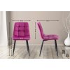 Jídelní židle Antibes - 4 kusy - samet | lila