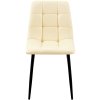 Jídelní židle Antibes - 4 kusy - imitace kůže | krémová