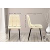 Jídelní židle Antibes - 4 kusy - imitace kůže | krémová