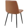 Jídelní židle Antibes - 4 kusy - imitace kůže | tmavě hnědá