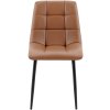 Jídelní židle Antibes - 4 kusy - imitace kůže | tmavě hnědá