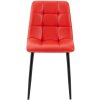 Jídelní židle Antibes - 4 kusy - imitace kůže | červená