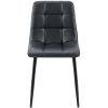 Jídelní židle Antibes - 4 kusy - imitace kůže | černá