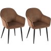 Jídelní židle Boise - 2 kusy - samet | hnědá