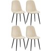 Jídelní židle Baxter - 4 kusy - samet | krémová