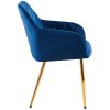 Jídelní židle Monett - samet - zlaté nohy | tmavě modrá