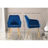 Jídelní židle Monett - samet - zlaté nohy | tmavě modrá