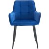 Jídelní židle Ferndale - samet | tmavě modrá