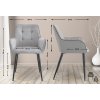 Jídelní židle Ferndale - samet | světle šedá