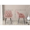 Jídelní židle Tanna - 4 kusy - samet | růžová